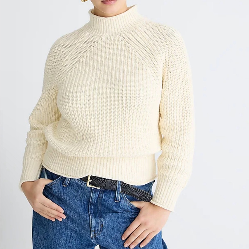 J Crew Rollneck™ sweater in Linen/Cream size Small